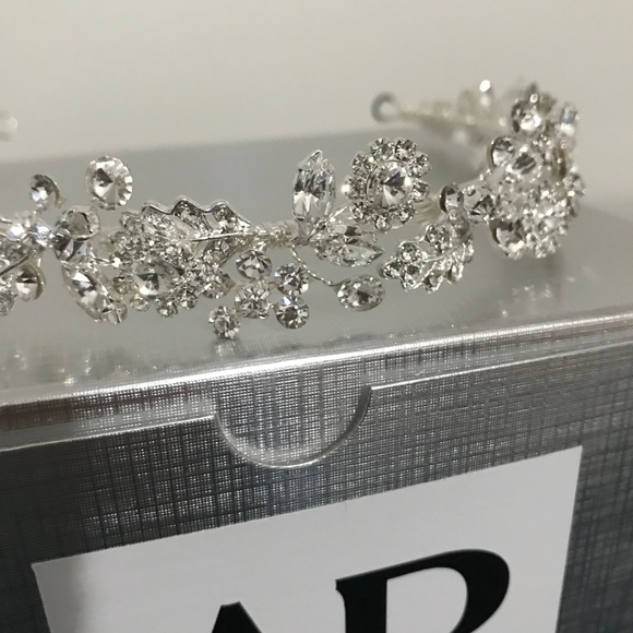 Ansonia Bridal Silver Jeweled Headpiece main image 6